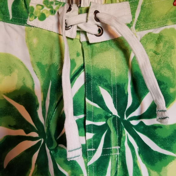 USPA Men's Bathing Suit Floral Green White Sz XL - Picture 4 of 9